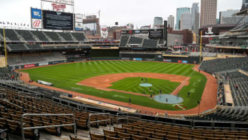 MINNEAPOLIS, MN - APRIL 12: A view of Target Field after a postponement was announced for the game between the Boston Red Sox and Minnesota Twins at Target Field on April 12, 2021 in Minneapolis, Minnesota. The game was postponed a day after a Brooklyn Center police officer shot and killed 20-year-old Daunte Wright during a traffic stop. (Photo by David Berding/Getty Images)