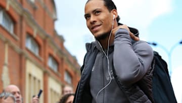 LONDON, ENGLAND - MARCH 17: Virgil van Dijk of Liverpool arrives at he stadium ahead of the Premier League match between Fulham FC and Liverpool FC at Craven Cottage on March 17, 2019 in London, United Kingdom. (Photo by Marc Atkins/Getty Images)