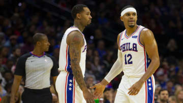 Philadelphia 76ers, Tobias Harris, Mike Scott (Photo by Mitchell Leff/Getty Images)