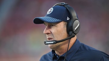 SANTA CLARA, CA - DECEMBER 17: Head coach Mike Mularkey of the Tennessee Titans looks on from the sidelines against the San Francisco 49ers during an NFL football game at Levi's Stadium on December 17, 2017 in Santa Clara, California. (Photo by Thearon W. Henderson/Getty Images)