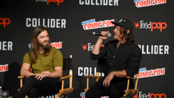 NEW YORK, NY - OCTOBER 07: Tom Payne and Norman Reedus speak onstage during the Comic Con The Walking Dead panel at The Theater at Madison Square Garden on October 7, 2017 in New York City. (Photo by Jamie McCarthy/Getty Images for AMC)