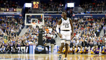 WASHINGTON, DC - MARCH 29: Gabe Brown #13 of the Michigan State Spartans celebrates a three point basket against the LSU Tigers during the second half in the East Regional game of the 2019 NCAA Men's Basketball Tournament at Capital One Arena on March 29, 2019 in Washington, DC. (Photo by Rob Carr/Getty Images)