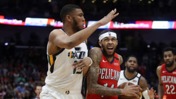 Brandon Ingram #14 of the New Orleans Pelicans drives the ball around Tony Bradley #13 of the Utah Jazz (Photo by Chris Graythen/Getty Images)