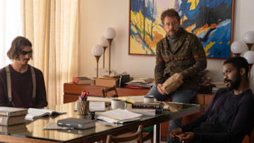 “The House of the Dead” — Ep#104 —Pictured: Henry Zaga as Nick Andros, Greg Kinnear as Glen Bateman and Jovan Adepo as Larry Underwood of the CBS All Access series THE STAND. Photo Cr: Robert Falconer/CBS ©2020 CBS Interactive, Inc. All Rights Reserved.