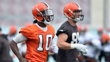Jun 7, 2016; Berea, OH, USA; Cleveland Browns quarterback Robert Griffin III (10) runs sprints during minicamp at the Cleveland Browns training facility. Mandatory Credit: Ken Blaze-USA TODAY Sports