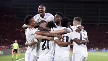 SEVILLE, SPAIN - MAY 06: Rodrygo Silva De Goes of Real Madrid celebrates after scoring his team's first goal during the Copa del Rey Final match between Real Madrid CF and CA Osasuna at Estadio de La Cartuja on May 06, 2023 in Seville, Spain. (Photo by Fermin Rodriguez/Quality Sport Images/Getty Images)