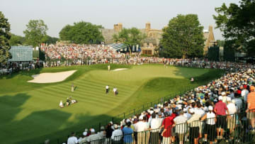 MAMARONECK, NY - JUNE 18: Geoff Ogilvy of Australia walks to the 18th green after chipping a shot en route to winning the 2006 US Open Championship by one stroke at Winged Foot Golf Club on June 18, 2006 in Mamaroneck, New York. (Photo by Richard Heathcote/Getty Images)