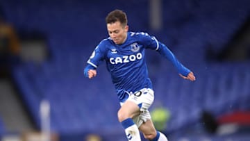LIVERPOOL, ENGLAND - JANUARY 01: Bernard of Everton during the Premier League match between Everton and West Ham United at Goodison Park on January 01, 2021 in Liverpool, England. (Photo by Alex Pantling/Getty Images)