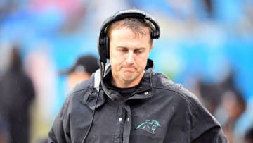 Carolina Panthers running backs coach Jake Peetz during the second half (Photo by Jacob Kupferman/Getty Images)