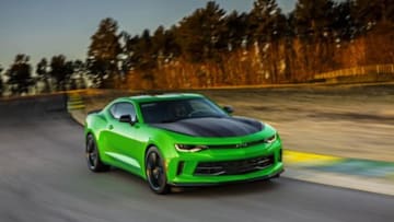 For the first time, the 2017 1LE performance package will be available on Camaro 1LT or 2LT coupes equipped with the 3.6L V6. Featuring more aggressive suspension tuning, standard Brembo brakes and Goodyear Eagle F1 tires, the LT 1LE delivers an estimated 0.97G in cornering grip. (Vehicle shown with optional black Chevrolet bowtie accessory and concept color.)