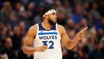 Karl-Anthony Towns of the Minnesota Timberwolves. (Photo by Hannah Foslien/Getty Images)