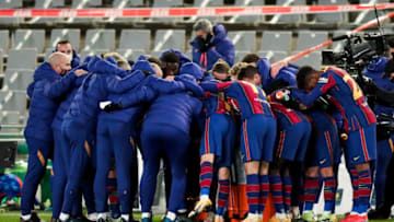 teamphoto of FC Barcelona during the Spanish Super Cup match between Real Sociedad. (Photo by David S. Bustamante/Soccrates/Getty Images)