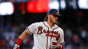 ATLANTA, GEORGIA - JULY 03: Josh Donaldson #20 of the Atlanta Braves rounds third base after hitting a three-run homer in the fourth inning against the Philadelphia Phillies at SunTrust Park on July 03, 2019 in Atlanta, Georgia. (Photo by Kevin C. Cox/Getty Images)