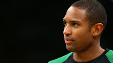 BOSTON, MASSACHUSETTS - MARCH 16: Al Horford #42 of the Boston Celtics looks on before the game against the Atlanta Hawks at TD Garden on March 16, 2019 in Boston, Massachusetts. (Photo by Maddie Meyer/Getty Images)