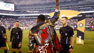 EAST RUTHERFORD, NEW JERSEY - JULY 26: P.K. Subban of the New Jersey Devils performs the coin toss prior to the International Champions Cup match between Atletico Madrid and Real Madrid at MetLife Stadium on July 26, 2019 in East Rutherford, New Jersey. (Photo by Jeff Zelevansky/International Champions Cup/Getty Images)