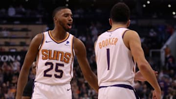 Mikal Bridges Devin Booker Phoenix Suns (Photo by Christian Petersen/Getty Images)