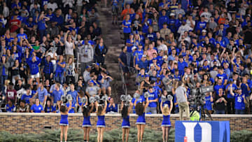 Duke football fans cheer on the Blue Devils at Wallace Wade Stadium. (Photo by Lance King/Getty Images)