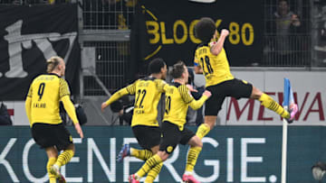 Axel Witsel celebrates his goal. (Photo by Alexander Scheuber/Getty Images)