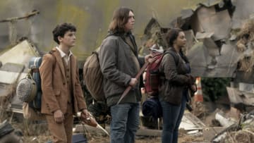 Aliyah Royale as Iris, Alexa Mansour as Hope, Hal Cumpston as Silas, Nicolas Cantu as Elton - The Walking Dead: World Beyond _ Season 1, Episode 1 - Photo Credit: Sarah Shatz/AMC