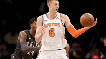 New York Knicks. Kristaps Porzingis. (Photo by Elsa/Getty Images)