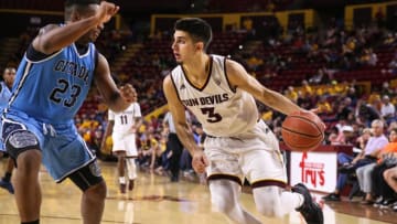 TEMPE, AZ - NOVEMBER 23: Arizona State Sun Devils guard Sam Cunliffe (3) drives to the basket during the NCAA basketball game between the Citadel Bulldogs and the Arizona State Sun Devils on November 23, 2016 at Wells Fargo Arena in Tempe, Arizona.(Photo by Kevin Abele/Icon Sportswire via Getty Images)