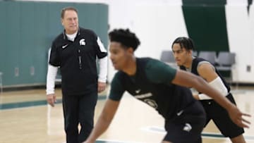 Michigan State coach Tom Izzo watches the action during practice on Thursday, Oct. 20, 2022 at the Breslin Center.Msu 102022 Kd 0013746