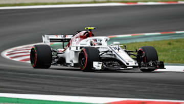 MONTMELO, SPAIN - MAY 12: Charles Leclerc of Monaco driving the (16) Alfa Romeo Sauber F1 Team C37 Ferrari (Photo by David Ramos/Getty Images)