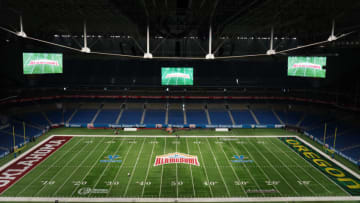 Dec 29, 2021; San Antonio, Texas, USA; A general overall view of an empty Alamodome before the 2021 Alamo Bowl between the Oregon Ducks and the Oklahoma Sooners. Mandatory Credit: Kirby Lee-USA TODAY Sports