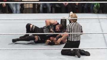 COLOGNE, GERMANY - FEBRUARY 11: Kevin Owens competes in the ring against Dolph Ziggler at the Road to WrestleMania at the Lanxess Arena on February 11, 2016 in Cologne, Germany. (Photo by Marc Pfitzenreuter/Getty Images)
