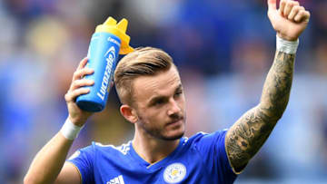 LEICESTER, ENGLAND - AUGUST 18: James Maddison of Leicester City applauds fans after the Premier League match between Leicester City and Wolverhampton Wanderers at The King Power Stadium on August 18, 2018 in Leicester, United Kingdom. (Photo by Michael Regan/Getty Images)