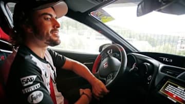 Fernando Alonso Enjoys A Civic Type R Before The Belgian GP