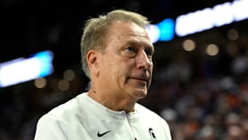 GREENVILLE, SOUTH CAROLINA - MARCH 20: Head coach Tom Izzo of the Michigan State Spartans walks off the court after losing to the Duke Blue Devils 85-76 during the second round of the 2022 NCAA Men's Basketball Tournament at Bon Secours Wellness Arena on March 20, 2022 in Greenville, South Carolina. (Photo by Eakin Howard/Getty Images)