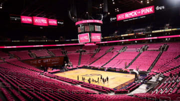 PHOENIX, AZ - AUGUST 12: An overall interior shot of of Talking Stick Resort Arena as the Phoenix Mercury Host Rock the Pink Night for Breast Health Awareness before the game between the Seattle Storm on August 12, 2017 at Talking Stick Resort Arena in Phoenix, Arizona. NOTE TO USER: User expressly acknowledges and agrees that, by downloading and or using this Photograph, user is consenting to the terms and conditions of the Getty Images License Agreement. Mandatory Copyright Notice: Copyright 2017 NBAE (Photo by Michael Gonzales/NBAE via Getty Images)