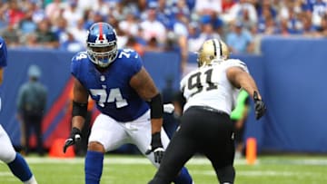 EAST RUTHERFORD, NJ - SEPTEMBER 18: Ereck Flowers (Photo by Al Bello/Getty Images)
