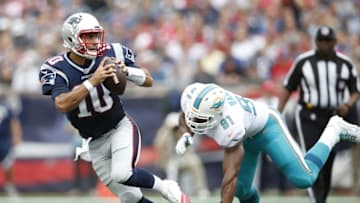 New England Patriots quarterback Jimmy Garoppolo should be back at Gillette Stadium on Sunday. Mandatory Credit: Greg M. Cooper-USA TODAY Sports