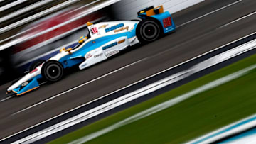 FORT WORTH, TX - JUNE 09: Gabby Chaves, driver of the #88 Harding Group Chevrolet, practices for the Verizon IndyCar Series Rainguard Water Sealers 600 at Texas Motor Speedway on June 9, 2017 in Fort Worth, Texas. (Photo by Sean Gardner/Getty Images)
