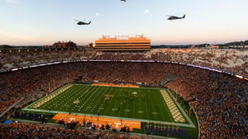 Pregame flyover before the NCAA football game between the Tennessee Volunteers and the Bowling Green Falcons held at Neyland Stadium in Knoxville, Tenn., on Thursday, Sept. 2, 2021.Kns Ut Football Bowling Green Bp
