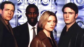 Ultraviolet stars (from left) Philip Quast, Idris Elba, Susannah Harker and Jack Davenport. Photo Credit: Courtesy of Channel 4.