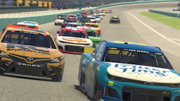 HOMESTEAD, FLORIDA - MARCH 22: (EDITORIAL USE ONLY) (Editors note: This image was computer generated in-game). Dale Earnhardt Jr., iRacing, NASCAR (Photo by Chris Graythen/Getty Images)
