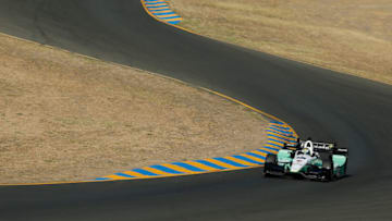 SONOMA, CA - SEPTEMBER 15: Zachary Claman DeMelo of Canada driver of the #13 Playsafe Honda drives on day 1 of the GoPro Grand Prix of Sonoma at Sonoma Raceway on September 15, 2017 in Sonoma, California. (Photo by Lachlan Cunningham/Getty Images)