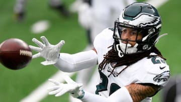 Philadelphia Eagles cornerback Avonte Maddox (29) warms up before the game against the New York Giants at MetLife Stadium on Sunday, Nov. 15, 2020.Nyg Vs Phi