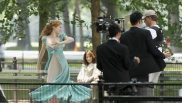 NEW YORK - JULY 10: Actress Amy Adams appears on set during the filming of Walt Disney Pictures "Enchanted" in Central Park on July 10, 2006 in New York City. (Photo by Bryan Bedder/Getty Images)