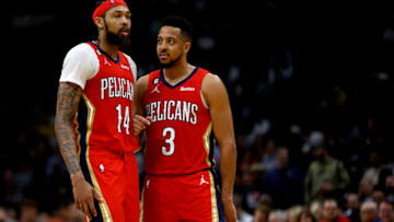 Brandon Ingram & CJ McCollum, New Orleans Pelicans. (Photo by Sean Gardner/Getty Images)