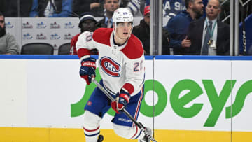 Sep 28, 2022; Toronto, Ontario, CAN; Montreal Canadiens forward Juraj Slafkovsky. Mandatory Credit: Dan Hamilton-USA TODAY Sports