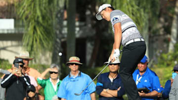 PALM BEACH GARDENS, FLORIDA - MARCH 01: Sungjae Im of South Korea plays a shot on the 13th hole during the final round of the Honda Classic at PGA National Resort and Spa Champion course on March 01, 2020 in Palm Beach Gardens, Florida. (Photo by Sam Greenwood/Getty Images)