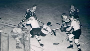 Hockey game . (Photo by Keystone/Sports Studio Photos/Getty Images)