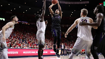 TUCSON, AZ - JANUARY 29: Markelle Fultz #20 of the Washington Huskies attempts a shot during the second half of the college basketball game against the Arizona Wildcats at McKale Center on January 29, 2017 in Tucson, Arizona. The Wildcats defeated the Huskies 77-66. (Photo by Christian Petersen/Getty Images)