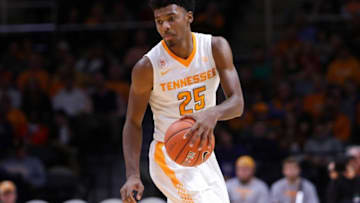 Dec 13, 2016; Knoxville, TN, USA; Tennessee Volunteers guard Shembari Phillips (25) during the second half against the Tennessee Tech Golden Eagles at Thompson-Boling Arena. Tennessee won 74 to 68. Mandatory Credit: Randy Sartin-USA TODAY Sports