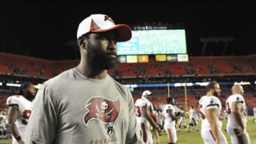 Aug 24, 2013; Miami Gardens, FL, USA; Tampa Bay Buccaneers cornerback Darrelle Revis (24) walks off the field after a game against the Miami Dolphins during the second half at Sun Life Stadium. Mandatory Credit: Steve Mitchell-USA TODAY Sports