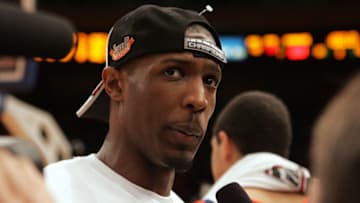 NEW YORK - MARCH 12: Hakim Warrick #1 of the Syracuse Orangemen is interviewed after beating the West Virginia Mountaineers in the the Big East Men's Basketball Championship Game on March 12, 2005 at Madison Square Garden in New York City. Syracuse won by the score of 68 to 50. (Photo by Jim McIsaac/Getty Images)